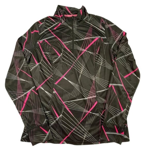 Xersion Women's Black/Pink Long Sleeve Quarter Zip Athletic Top SIZE-LARGE - Picture 1 of 5